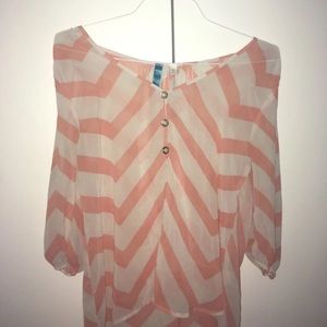 Sheer Stripped Flowy Dress Top